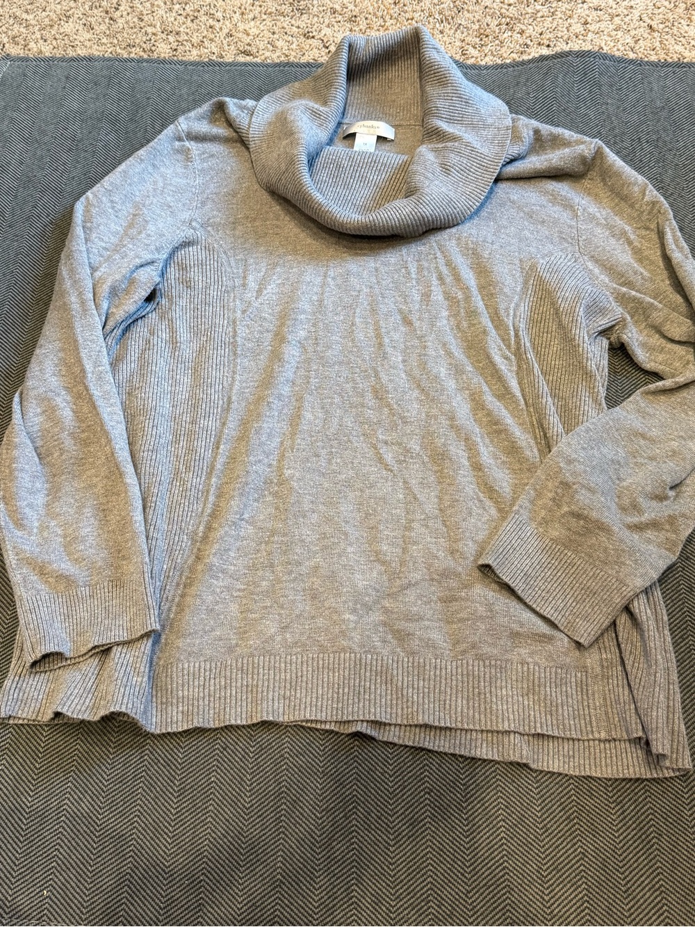 CJ Banks Light Gray Cowl Neck Sweater